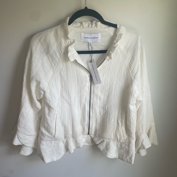 Cupcakes and cashmere NWT Oatmeal Franklin Ruffle Jacket Small (J) - Picture 4 of 10